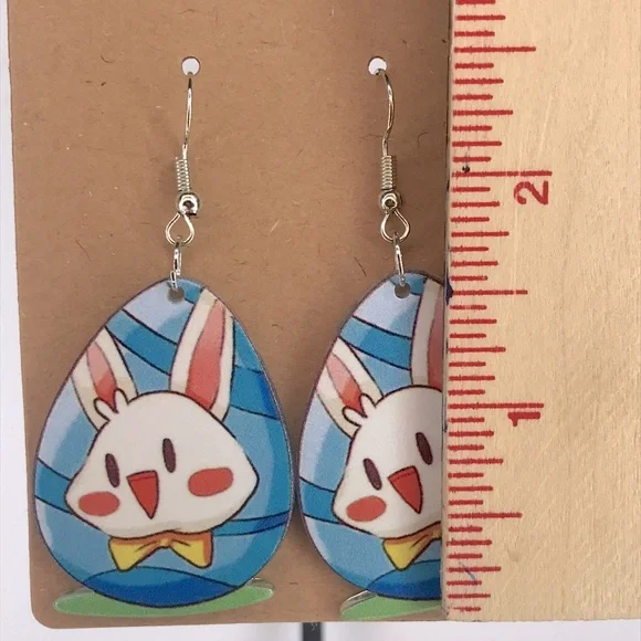 Cute Bunny Earrings Easter Fashion Jewelry - Picture 2 of 2